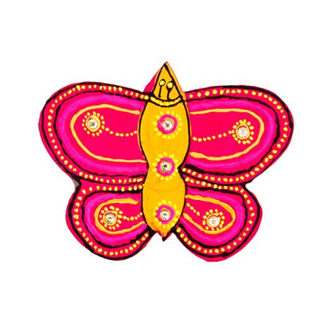 Handcrafted Folk Butterfly Wooden Fridge Magnet Kitchen Decor